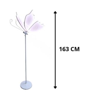LAMPARA DE PIE MARIPOSA ROSADA LUZ LED 110 V FLAT PIN
