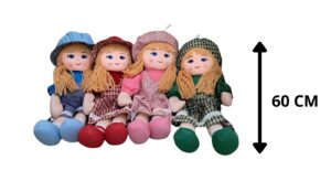 MUÑECA DE TRAPO 60 CM SURTIDA 4 COLORES