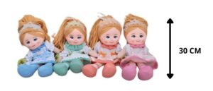MUÑECA DE TRAPO 30 CM SURTIDA 4 COLORES