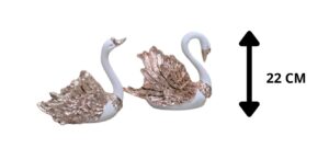 ADORNO SET DE 2 CISNES POLIRESINA