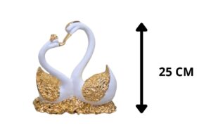 ADORNO CISNES DE POLIRESINA BLANCO CON DORADO