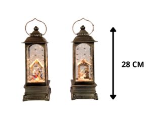 LINTERNA NAVIDEÑA CON LUZ Y SONIDO (USB Y BATERIA)